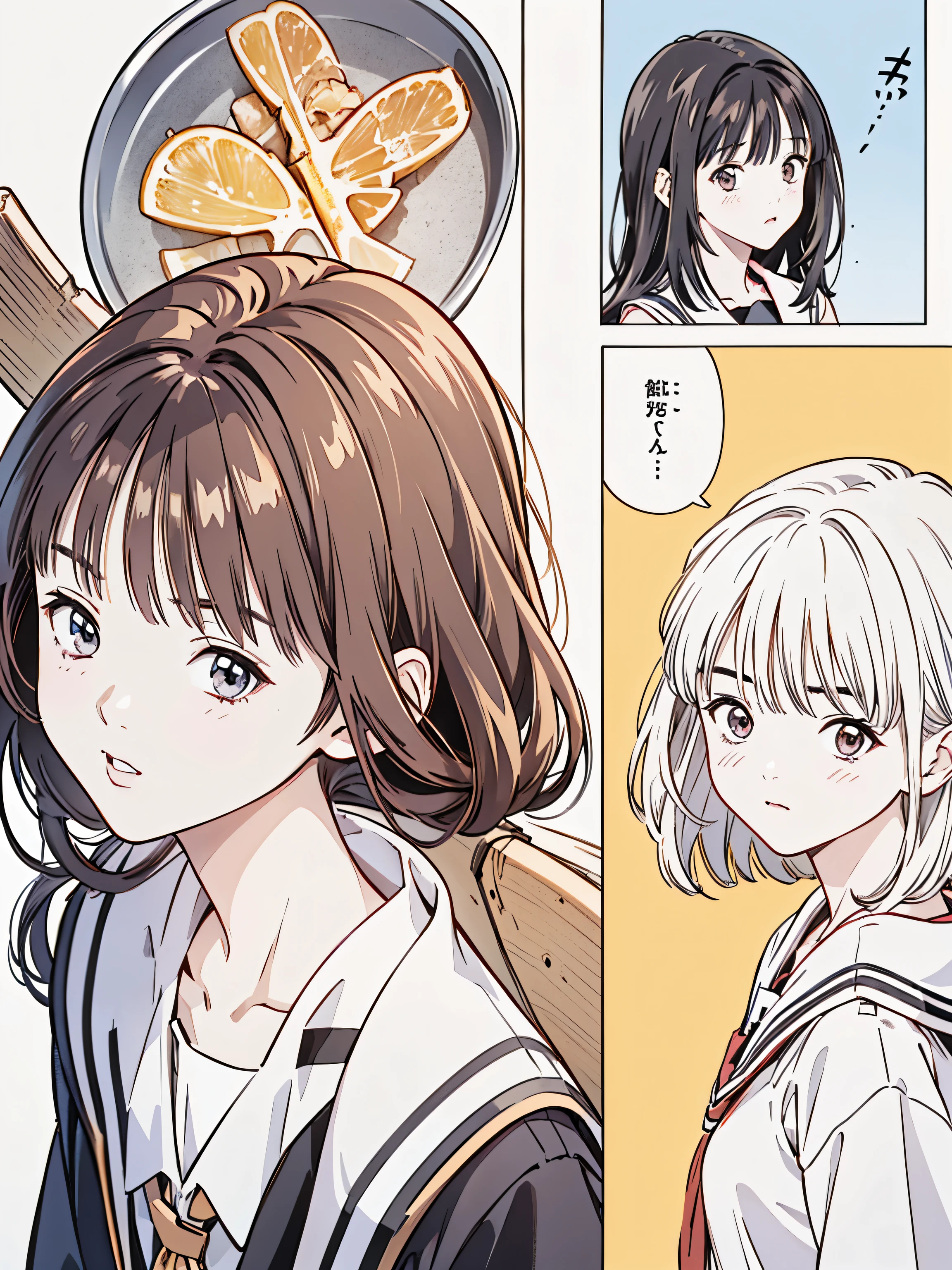 (8k、 best quality 、masterpiece:1.2)、( realistic、ultra-detailed、 super A high resolution、 1 girl、、 beautiful detailed faces、narrow、( Slim Waist ) :1.3)、Autumn Clothes、 、 skin texture、Floating Hair、 Professional Writing 、Junior high school students服、 An anime character with glasses 、 Human body、 brown hair、(Timid、 quiet 、Junior high school students、、 Silver Hair、 short、Honey、 embarrassing)、(( An anime character with glasses る))、 finger on pho 、Hokkaido、Sapporo、Relatives and friends、