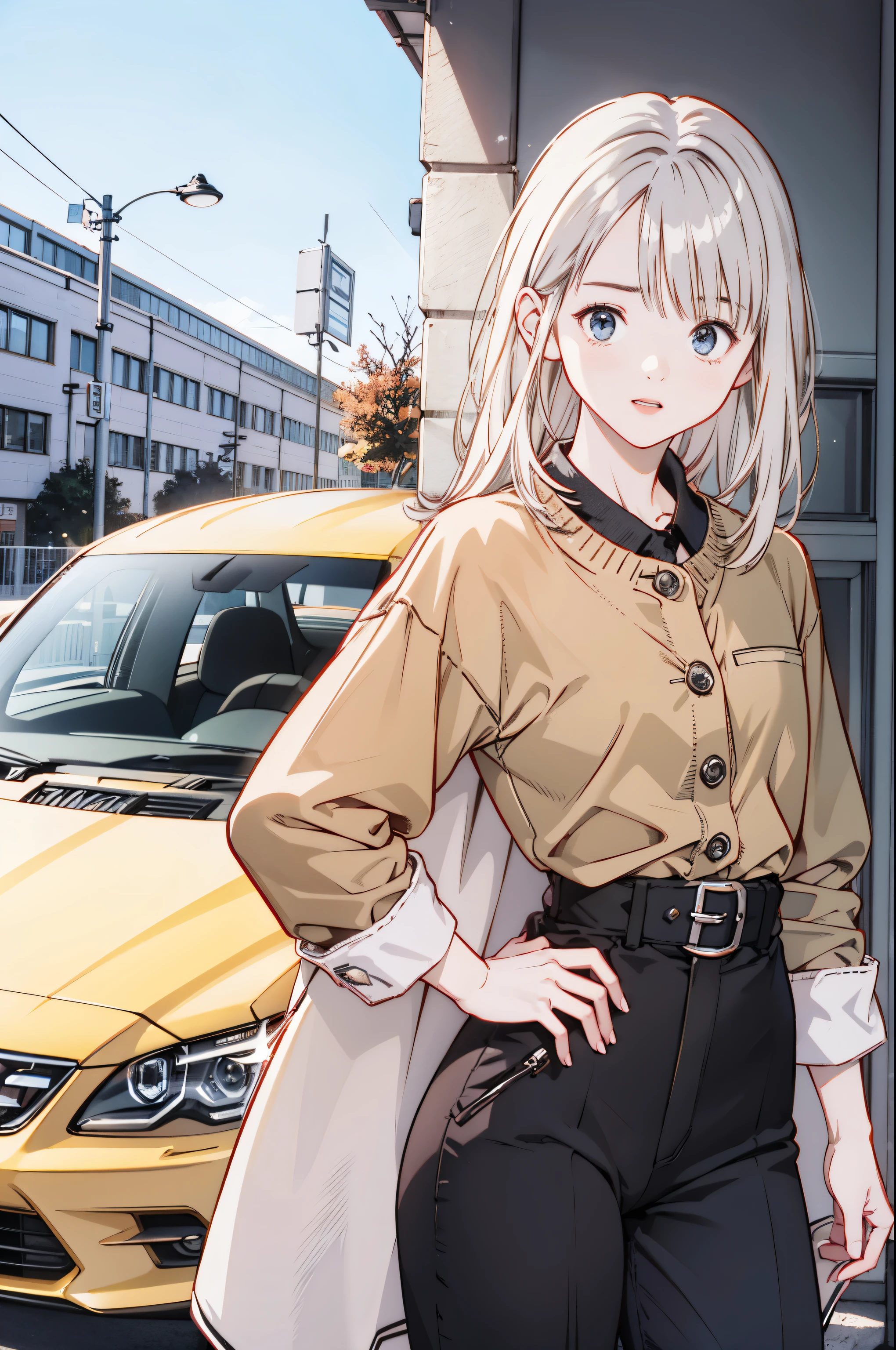 (8k、 best quality 、​masterpiece:1.2)、( realistic、 super detailed 、 super A high resolution、 boys、 boy、、、 beautifully detailed face 、narrow、( Slim Waist ) :1.3)、Autumn Clothes、  beautiful detail skin that shows the bra line 、 skin texture、 floating hair、 professional lights 、Hokkaido、black rimmed square glasses、 Human body、 Silver Hair、