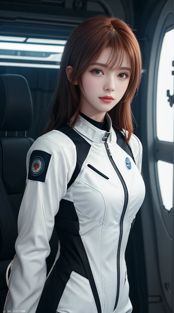(hyper real)、future female pilots、
Huge Beautiful woman High level image quality High resolution realistic short hair bionde、 biondeの女性、mature woman、middle-aged women、((big big skin texture、超High resolution、realistic、Chubby body type、angry face、beauty of middle age、beautiful expression、Detailed green ironed fluffy hair、Kamimei、Very delicate and delicate skin texture、35A woman piloting a giant space station)、female pilot batlight red lips、((Wear a red flight suit))、(((alone)))、