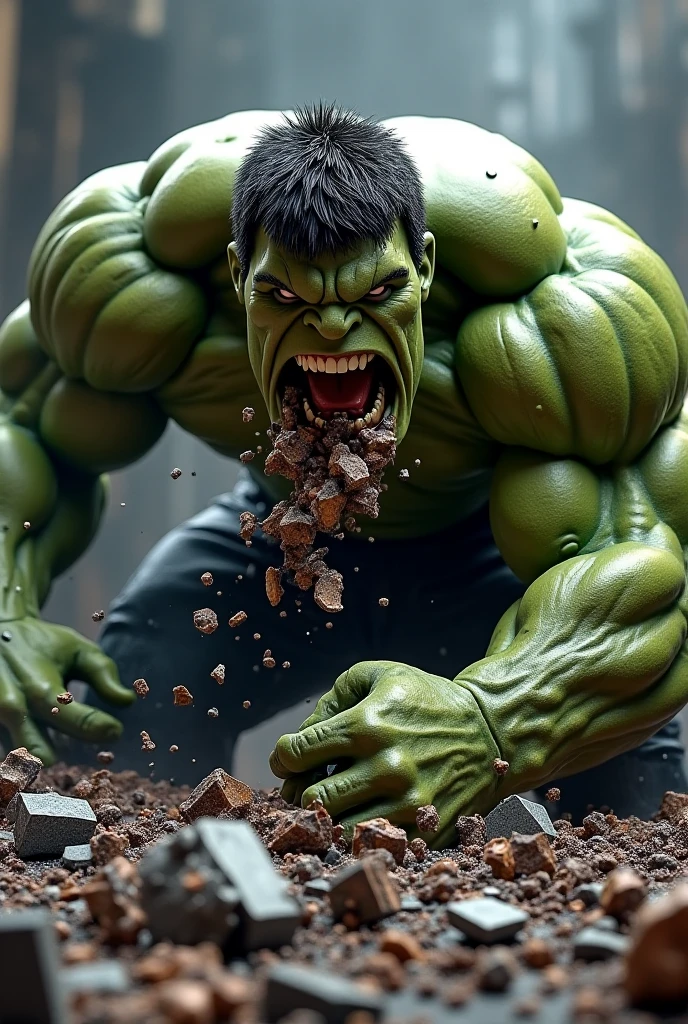 an image of the hulk breaking a table with the letters B, c, d, And leaving the table