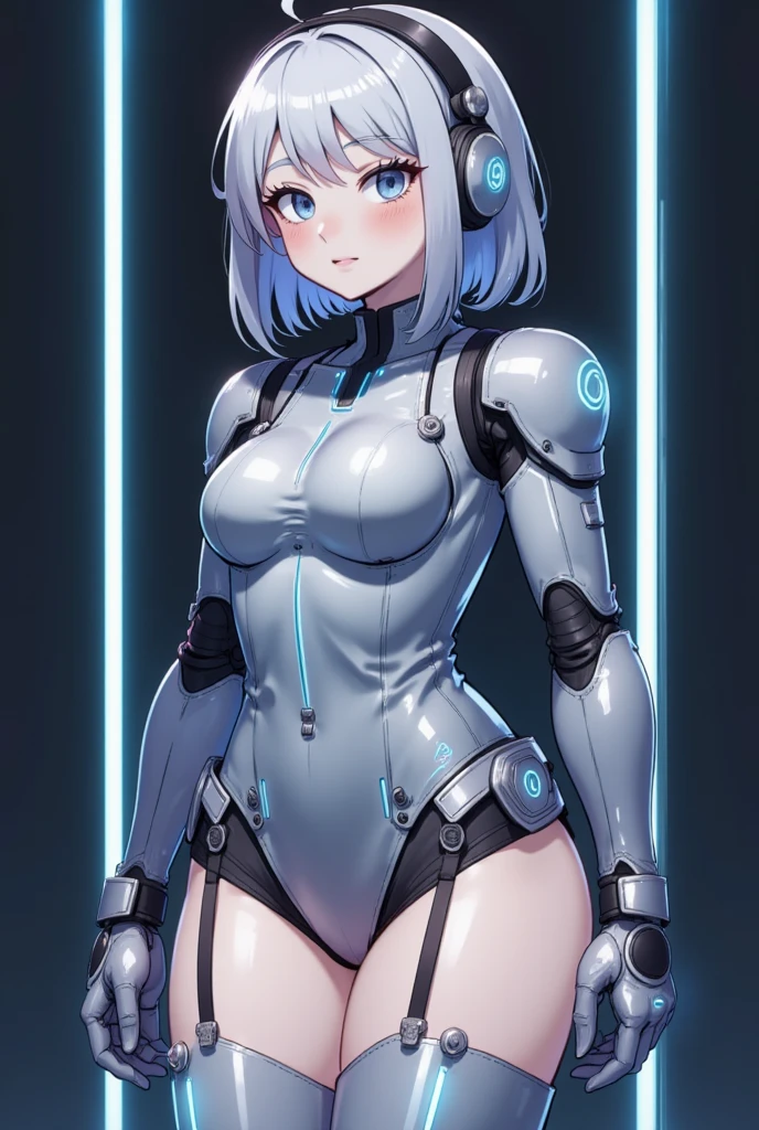 garota anime em terno futurista com fones de ouvido e fones de ouvido, cute garota ciborgue, garota de anime cyberpunk mech, perfect android girl, Oppai Cyberpunk, arte digital de anime cyberpunk, garota ciborgue, robot girl, female garota de anime cyberpunk, garota de anime cyberpunk, robotic anime mixed with organic, cyberpunk digital - arte de anime, cyber suit, girl with mecha cybernetic armor