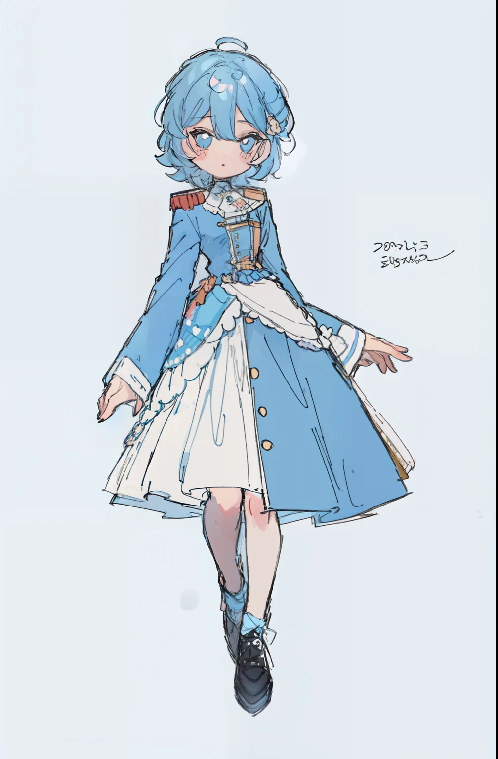 girl,kawaii,cute,full body、、uniform、highest quality、white background,short hair