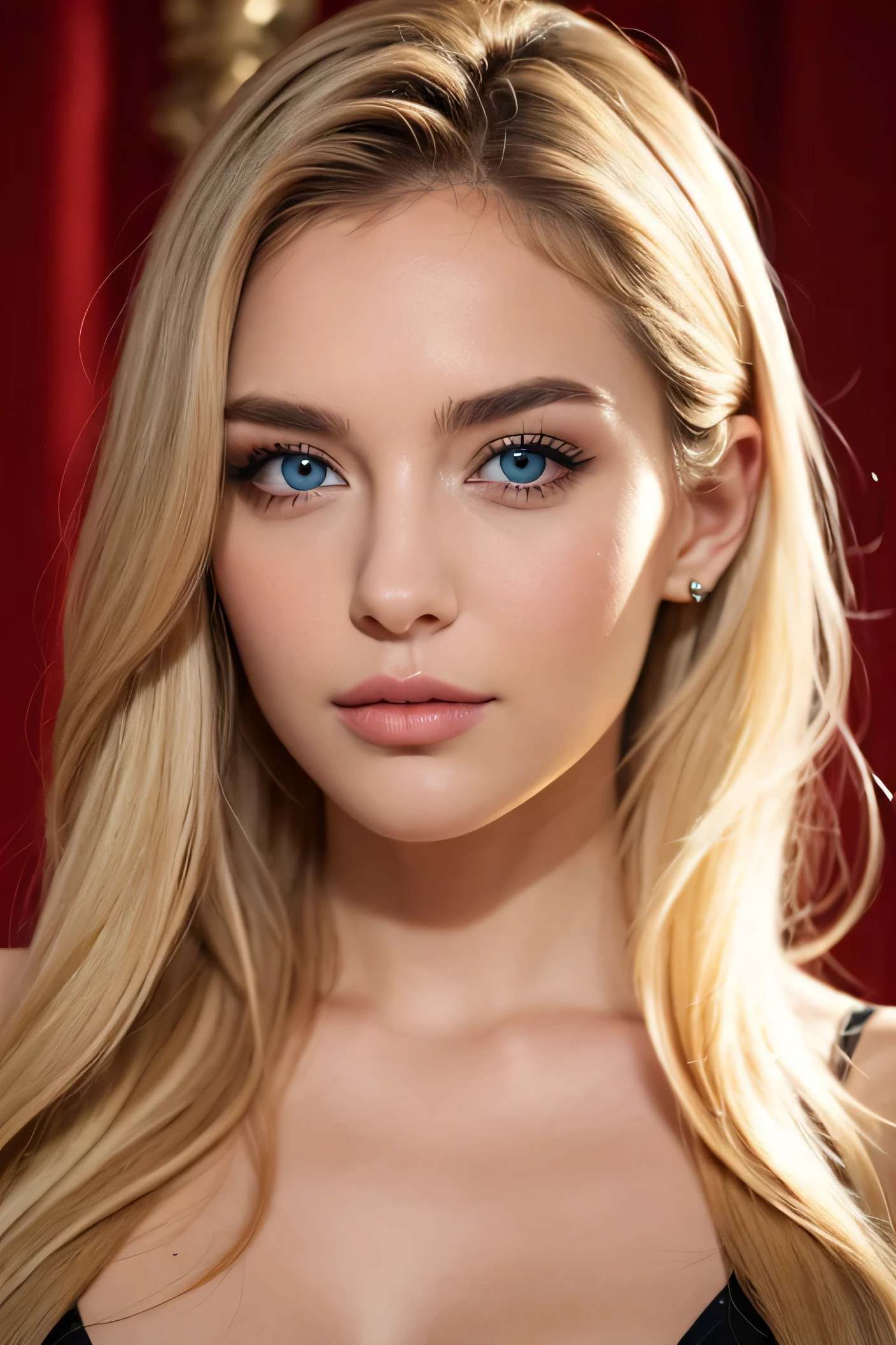 woman, blonde,  blue eyes, 24 years old