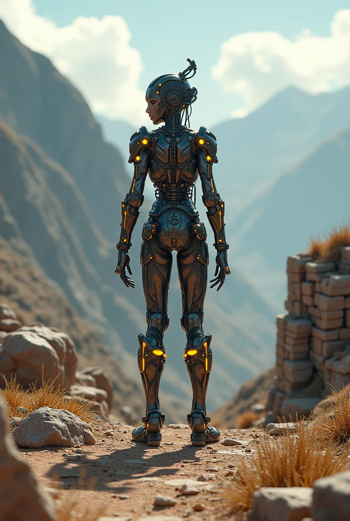 score_9, score_8_up, score_7_up, score_6_up, score_5_up, score_4_up, realistic style, photo, photorealistic, high detail, (sharp), BRAKE, woman, (cyborg), mechanical head, mechanical body, mechanical arms, mechanical legs, BRAKE, stands on the ruins of a destroyed city, (post-apocalyptic landscape), dark atmosphere, dark lighting, low light, cinematic, photo from a movie, g