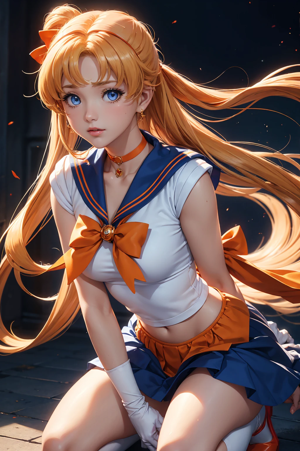 (Highest quality)、Sailor Venus、Big Breasts、no good、Blonde、Long Straight Hair、