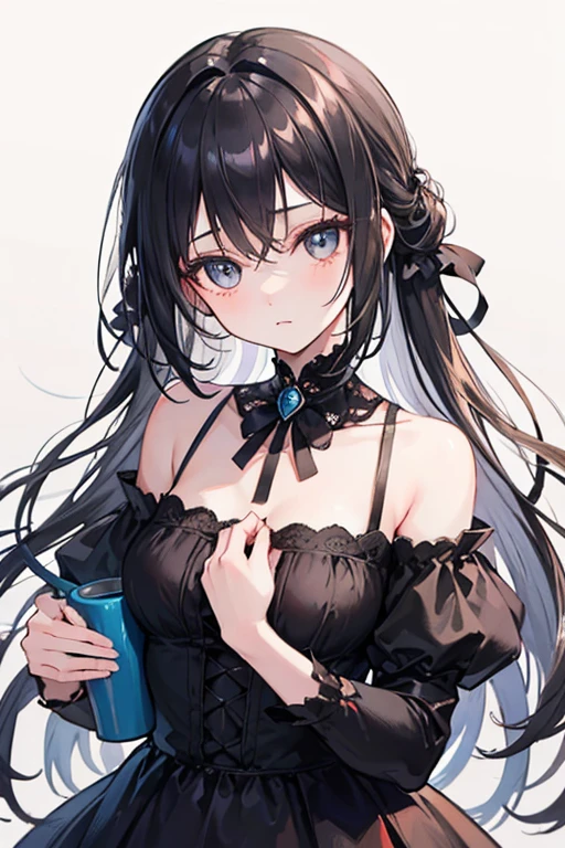 (masterpiece)), ((highest quality)), ((High resolution)), ((In detail))、Anime-style woman、theme: black、Beautiful light、cute、beauty、