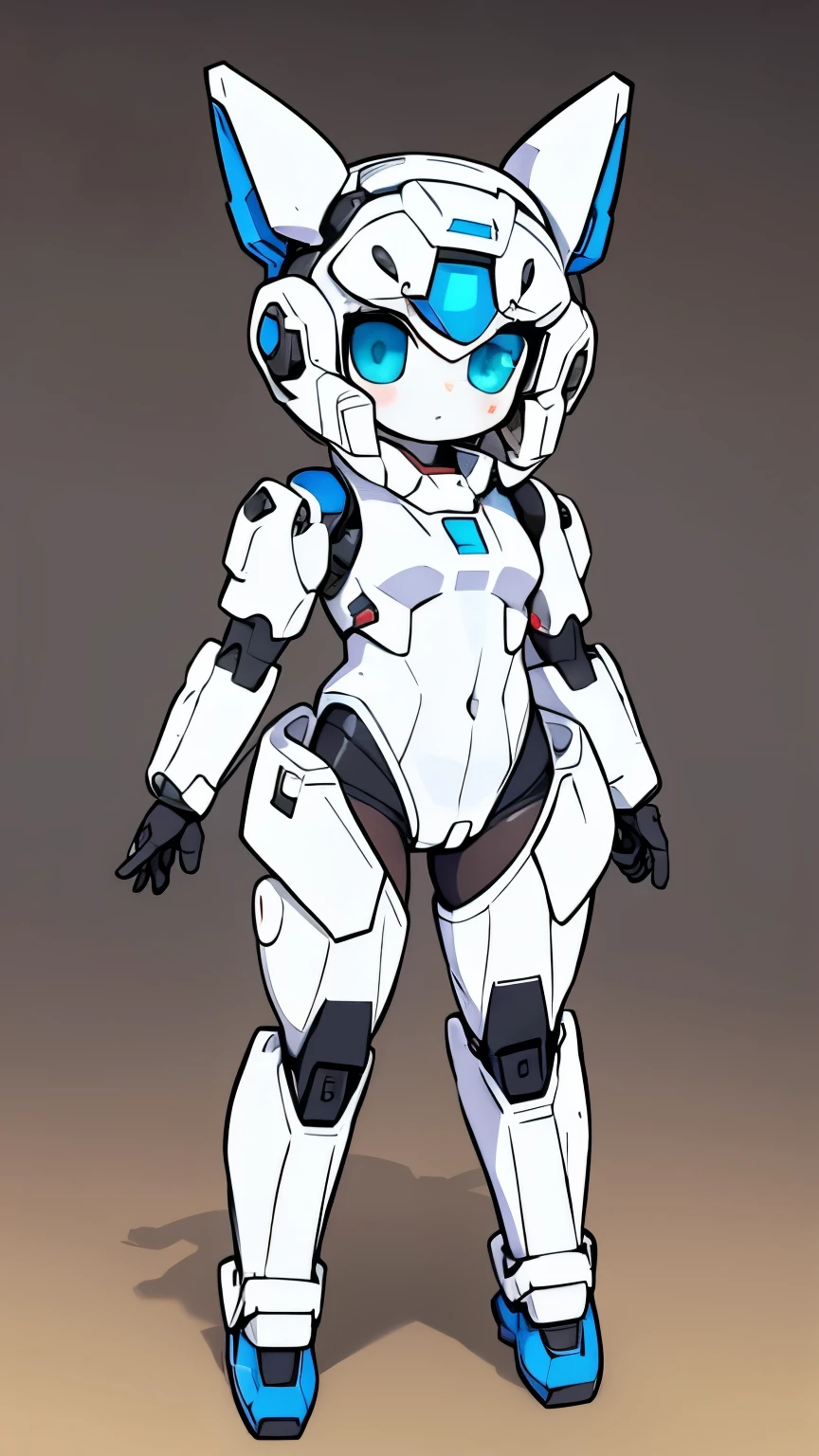 A girl in a costume of robot girl that looks like it appears in a tokusatsu, human limbs,black bodysuit, robotic head, face colored solid white, her hair like solid robotic parts, mechaarmor