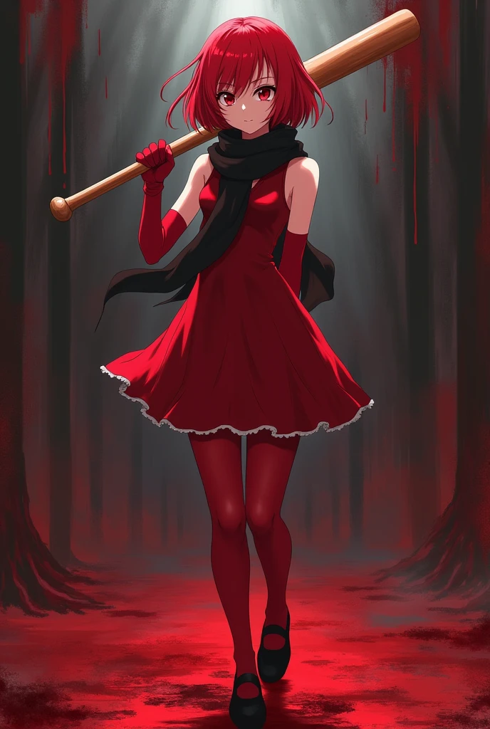 (1girl),<lora:Ruby_RWBY_v13:0.7>,(Ruby Rose from RWBY), Ruby_RWBY,1girl, short hair, black hair, solo, cape, grey eyes, red cape, corset, thighhighs, torn clothes, torn thighhighs, black skirt, zettai ryouiki, dress, scarf, rose, torn cape, black thighhighs, anime coloring, flower, belt,blush, simple background, from side,
