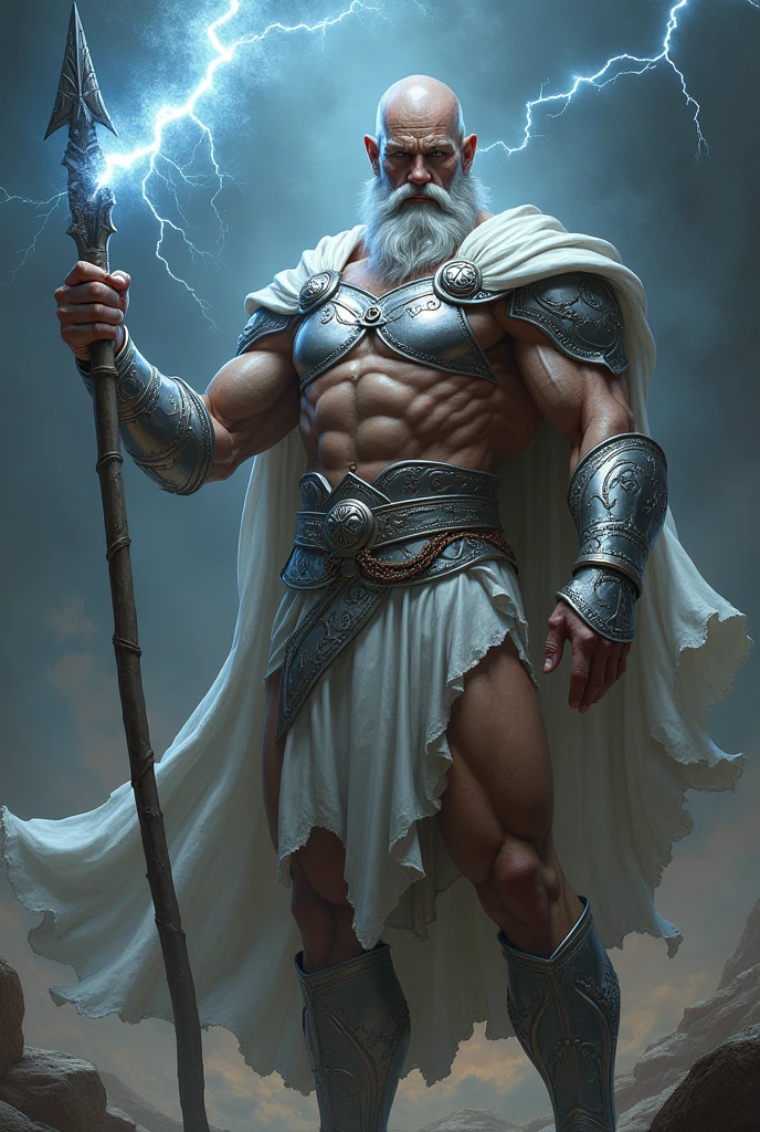 Muscular god Odin showing all his power