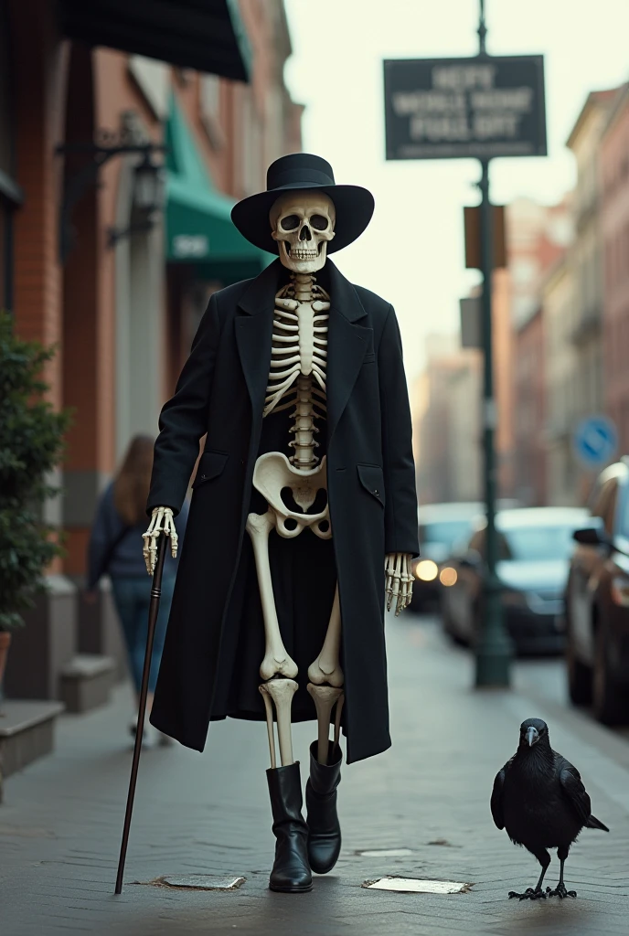 Skeleton walking in public