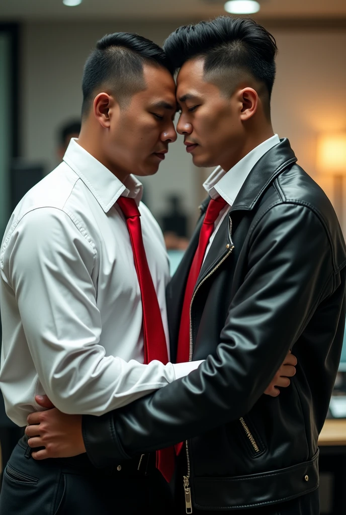 Hidetoshi Nakata,(Guardiola 1.3) ,Shirtless,Tong,Bulge,office room,Two people kissing,black long socks,Thin,musculature,lbeard,fortitude,artwork of a,tmasterpiece,k hd,Red thong,Kneeling,ssmile