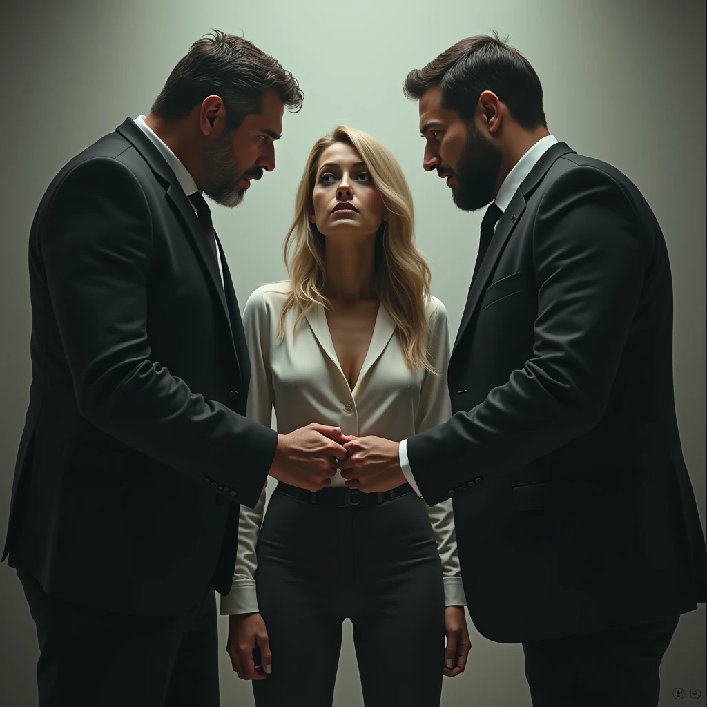 Woman between two men - SeaArt AI