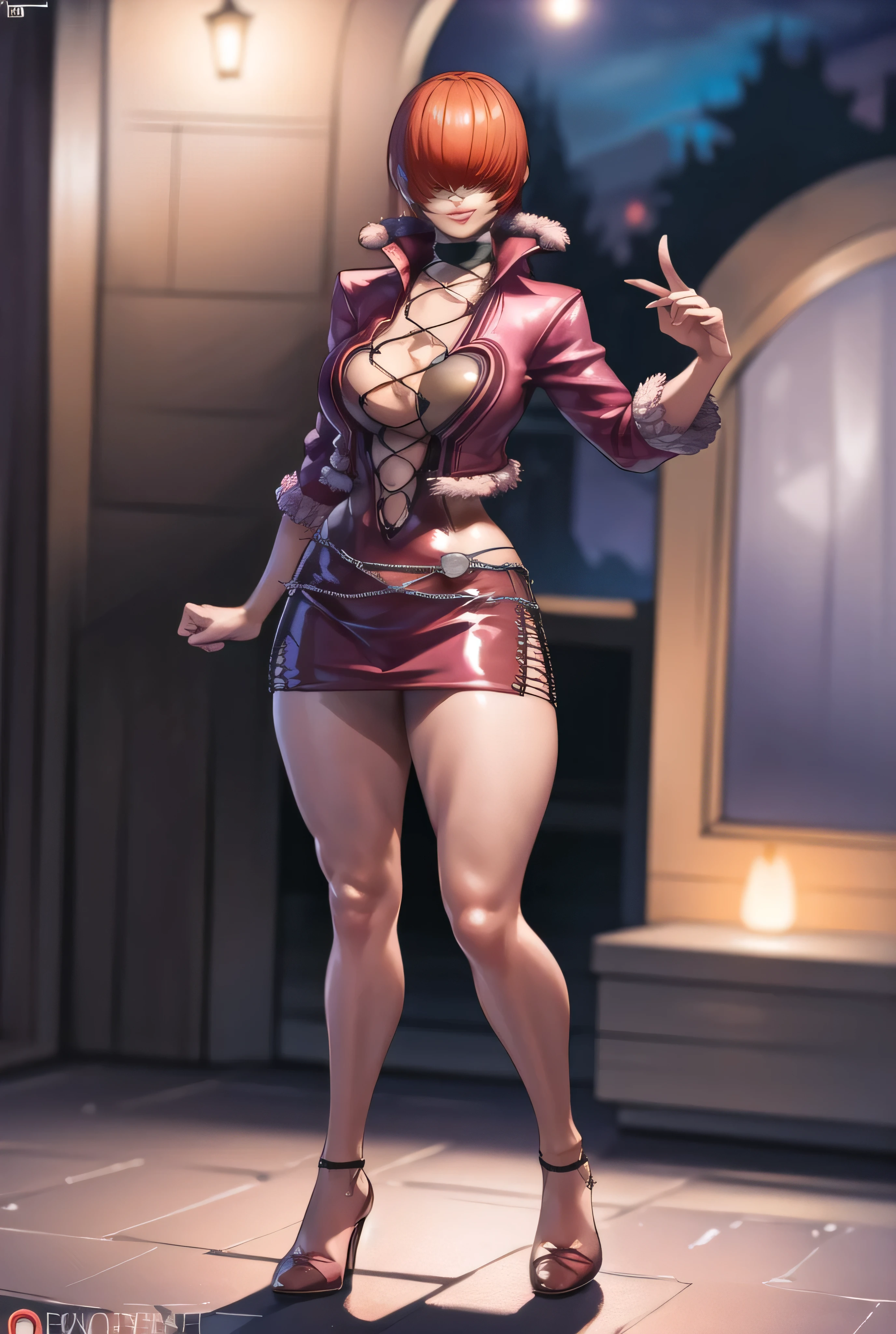 1 male, feminine male, ((femboy)), Guviz-style artwork, made with anime painter studio, anime realismスタイル, Realistic anime art style, painted in anime painter studio, Inspired by Kim Taehyung, In an anime style, anime handsome guy, Inspired by Kim Taehyung, anime realism, Pink hair, A smile, a choker, Multiple piercings, Man with short hair, Male one, Inspired by Kim Taehyung, bustup, hoody, living room, standing, full body, ((round buttocks)), ass focus, big ass, big bulge crotch, pink stockings, blue high heels,
