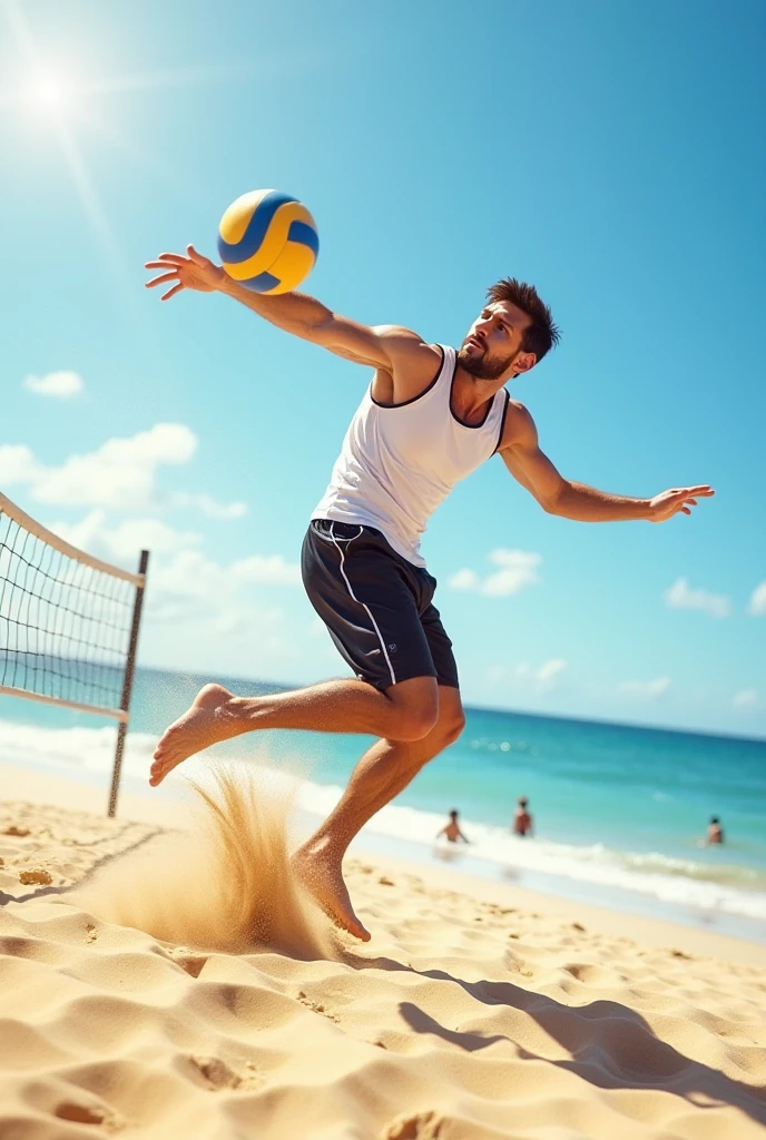 Cristiano Ronaldo playing naked volleyball