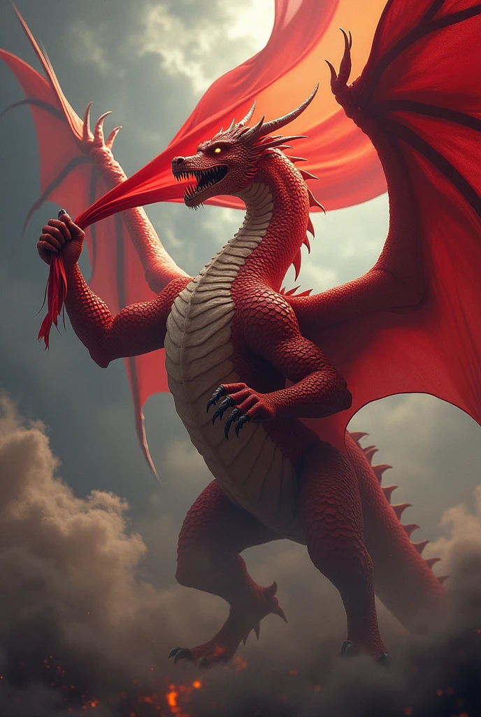 1 red asian dragon,Cream horn