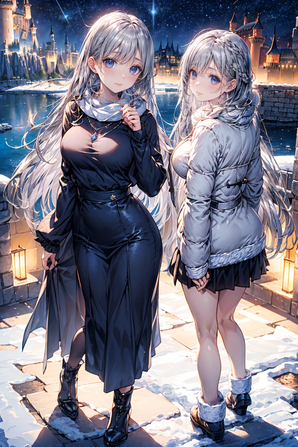 two women in costumes sitting on a boat near the water, nixeu and sakimichan, characters from azur lane, sakimichan and frank franzzeta, from the azur lane videogame, azur lane style, on a boat, wlop and sakimichan, ayami kojima and lyde caldwell