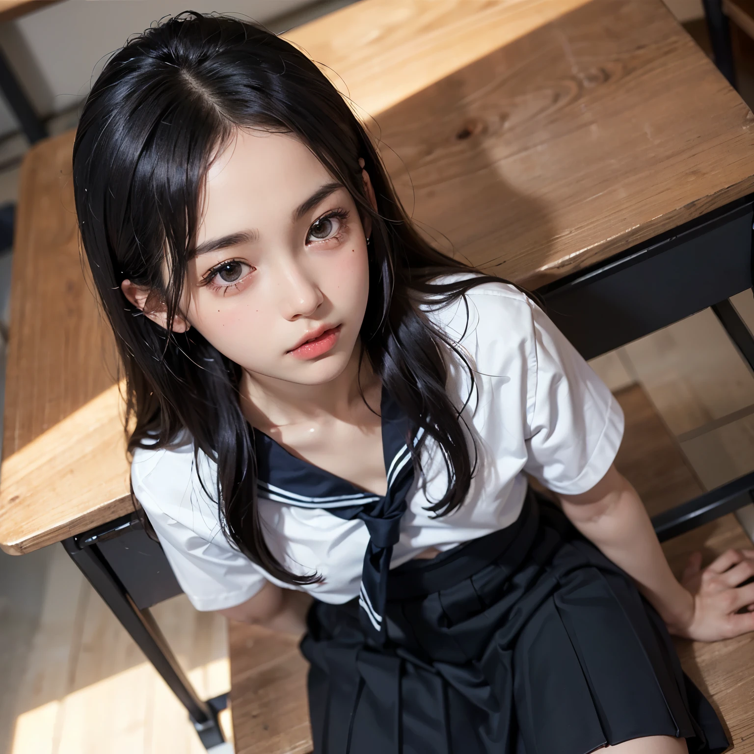 (best quality),(masterpiece),(photorealistic),(ultra high res, raw photo),(hdr, hyperdetailed),(8K),cinematic photo,photo of <lora:AikaYumeno_lora-10:1>,black hair,long hair,1girl,solo,wearing white shirt,bowtie
