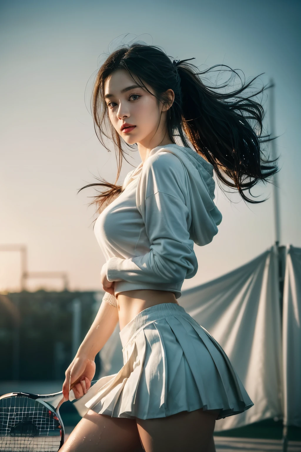 (RAW photo, 4k, masterpiece, high resolution, extremely complex) (realistic: 1.4), cinematic lighting Delicate girl with delicate facial features, oversized breasts
1 Girl, Single Focus, Summer Noon, Hot, Gym 1990s\(style\), white skin, oversized breasts, shorts, sweat, (best quality), (highres), (an extremely delicate and beautiful), (Beautiful 8k face), (brown eyes), (ulzzang-6500:1.0), (solo), ( looking side),(spectators),(large breasts),(NBA),bent over,,lookside,(side), ,(Basketball sportswear),((Play basketball)),((gymnasium)),((speed)),(reality),
