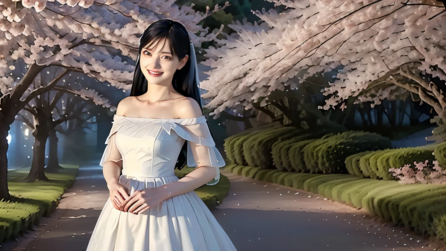 (8k、 RAW photos、 best quality 、Masterpiece:1.2)、( realistic、 realistic)、 1 girl、(( off-the-shoulder wedding dress with concentrated milk on the 、Veil、Chapel、 short bob and sisters 、 Front Map、smile、 Looking at the Camera 、smile、stand))、 cute、 big breasted