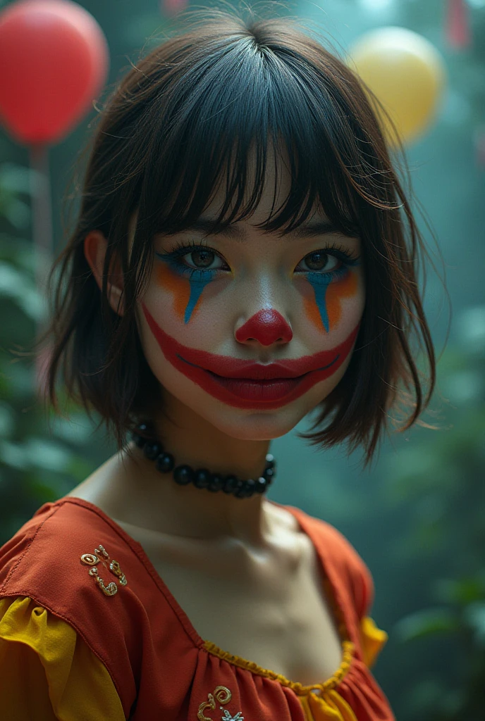 Clown woman, young woman , straight hair, short hair - SeaArt AI