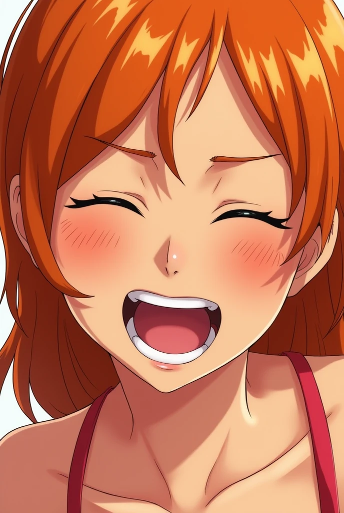 score_9, score_8_up, score_7_up, score_6_up, score_5_up, score_4_up, BREAK source_anime,POV,,smile,standing,nami_post, orange hair, long hair, wavy hair, side locks, brown eyes, large breasts, white t-shirt, blush, open mouth, big mouth, tongue, tongue out, close up, saliva, uvula, uvula, mouth focus, excessive saliva, , looking down, nude, long tongue, large tongue, room, indoors, highres, side, on side, looking at side, selfie, big breasts, navel, green and white bra
