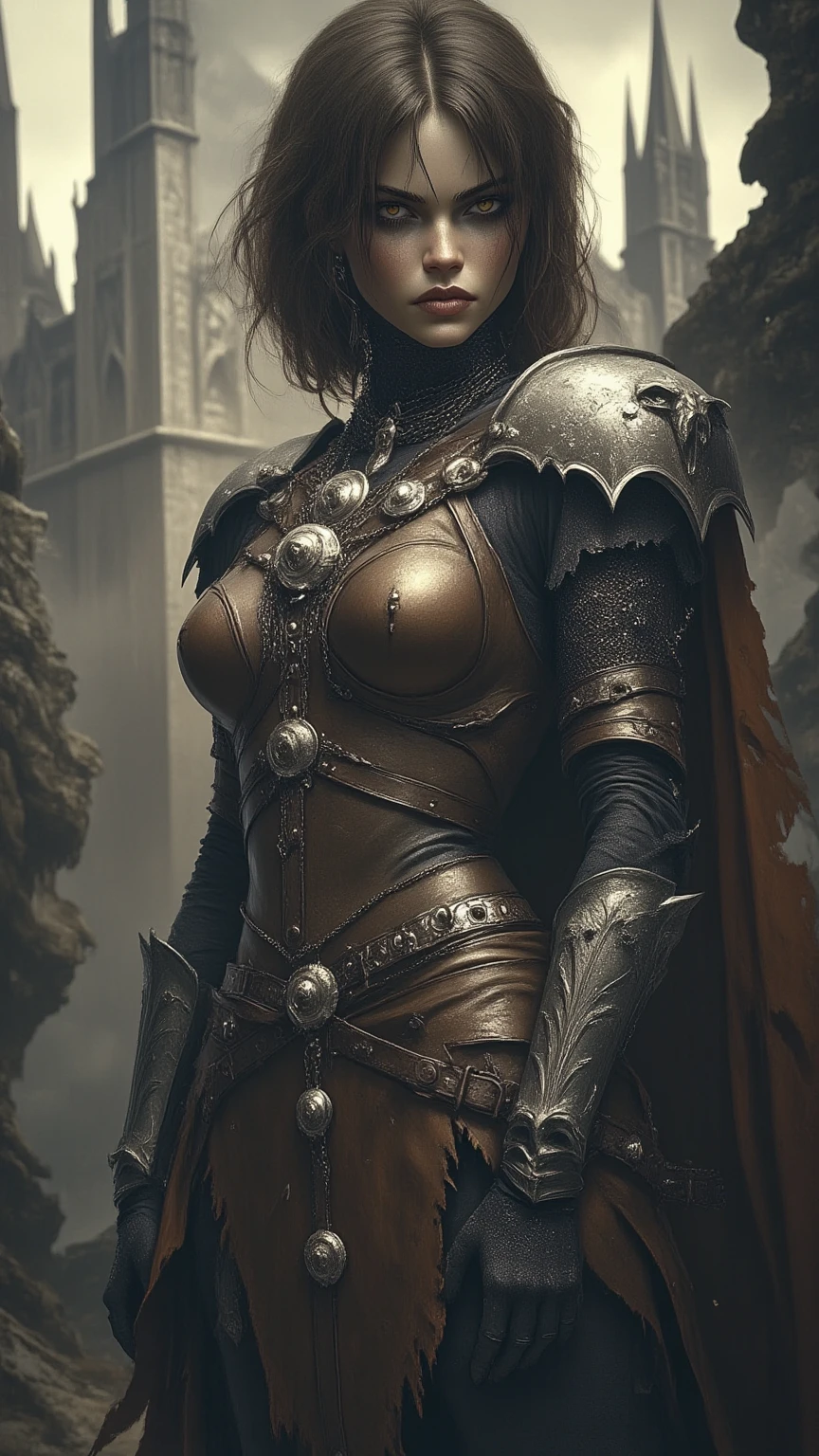 Medieval female knight masturbating with her sword
