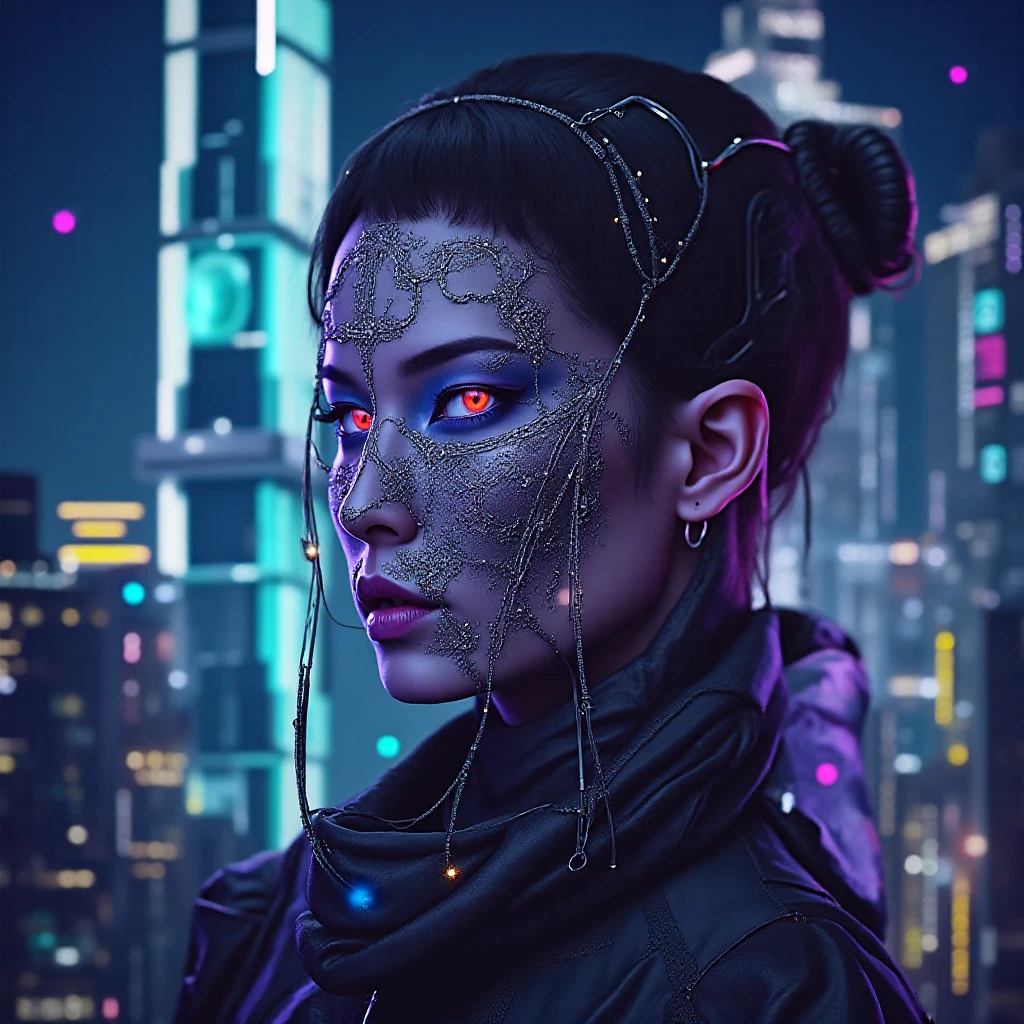 photo portrait, by artgerm greg rutkowski alphonse mucha, leica sl 250 mm, vivid color, high quality, high textured, real life, aggressive look, reflections, atmospheric , beautiful face, cyberpunk streetwear tech wear scavenger arabic traditional clothes, sexy expression, full body, cyberpunk decadence, tasty body, look in camera , middle Eastern , arabic style, evil , geishas', oiran , superb Hyperrealistic and heavy detailed gheisha-cyber-girl inspired by Blade Runner Cyberpunk 2077, by artgerm greg rutkowski alphonse mucha, leica sl 250 mm, vivid color, high quality, high textured, real life, aggressive look, reflections, atmospheric , beautiful face, cyberpunk streetwear tech wear oiran, sexy expression, full body, cyberpunk decadence, tasty body, look in camera , oiran, 1960s futurism, demon