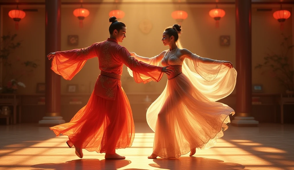 Video of Two young Chinese couples dancing.