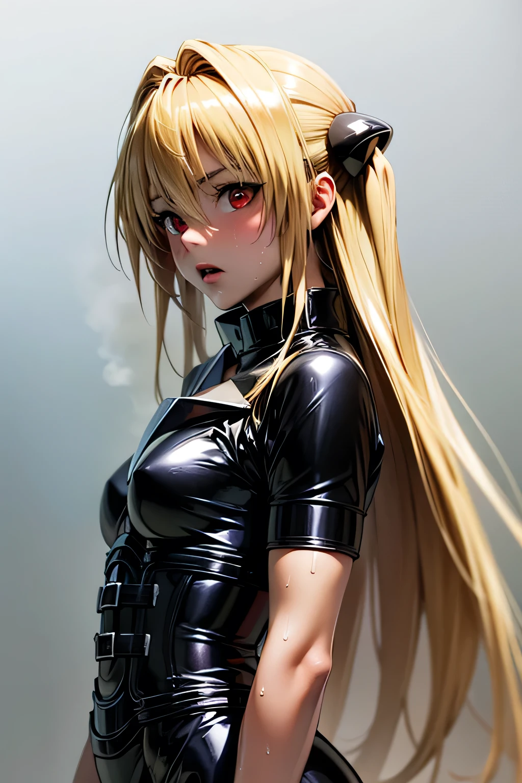 (garota hiper realista:1.2), ((Yami de 18 anos)), ((to love ru)), corpo inteiro, single body, olhando para frente, sitting on ground, (coxas internas expostas), joelhos dobrados, ((cabelo loiro)), middlebreasts:1.3, ((Quarto feminino, quarto tradicional)), Hiper realista, cinematic lighthing, (octan render), ray tracing