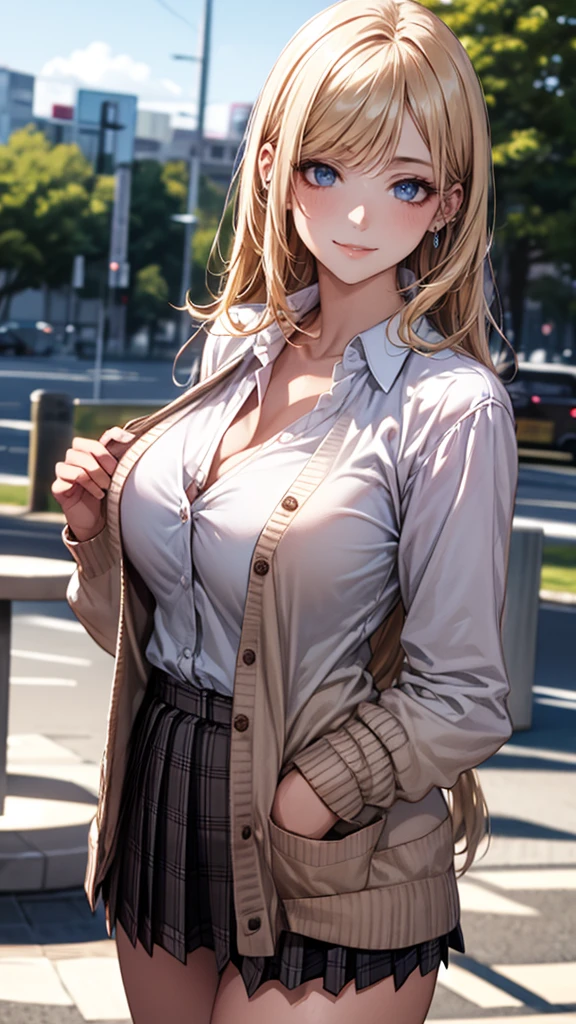 (masterpiece:1.2, highest quality), (realistic, photorealistic:1.4), beautiful illustrations, (natural side lighting, movie lighting),
looking at the viewer, cowboy shot, Front view:0.6, 1 girl, Japanese, high school girl, perfect face, Cute symmetrical face, shiny skin, hair between eyes, dark brown eyes, long eyelash, (big breasts:0.6, seductive thighs), shortcut,blonde,beautiful hair, beautiful face, detailed and beautiful eyes, beautiful body, beautiful breasts, beautiful fingers, (beautiful scenery), evening, riverside, walk, (cute smile, upper eye), Cherry blossom trees、type of Japanese for boys often stand-up collar with long jacket and loose trousers,