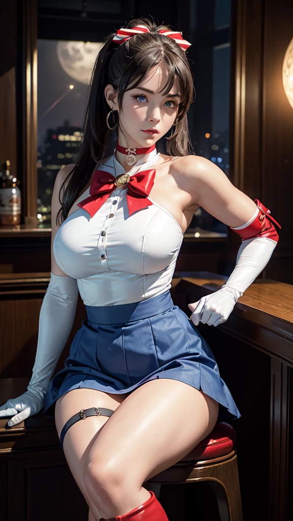 Chun-Li Costume,Big Breasts,Wearing pantyhose,30s,milf,Curly Hair,long hair,Mai Shiranui Costume,sexly,smile,topless