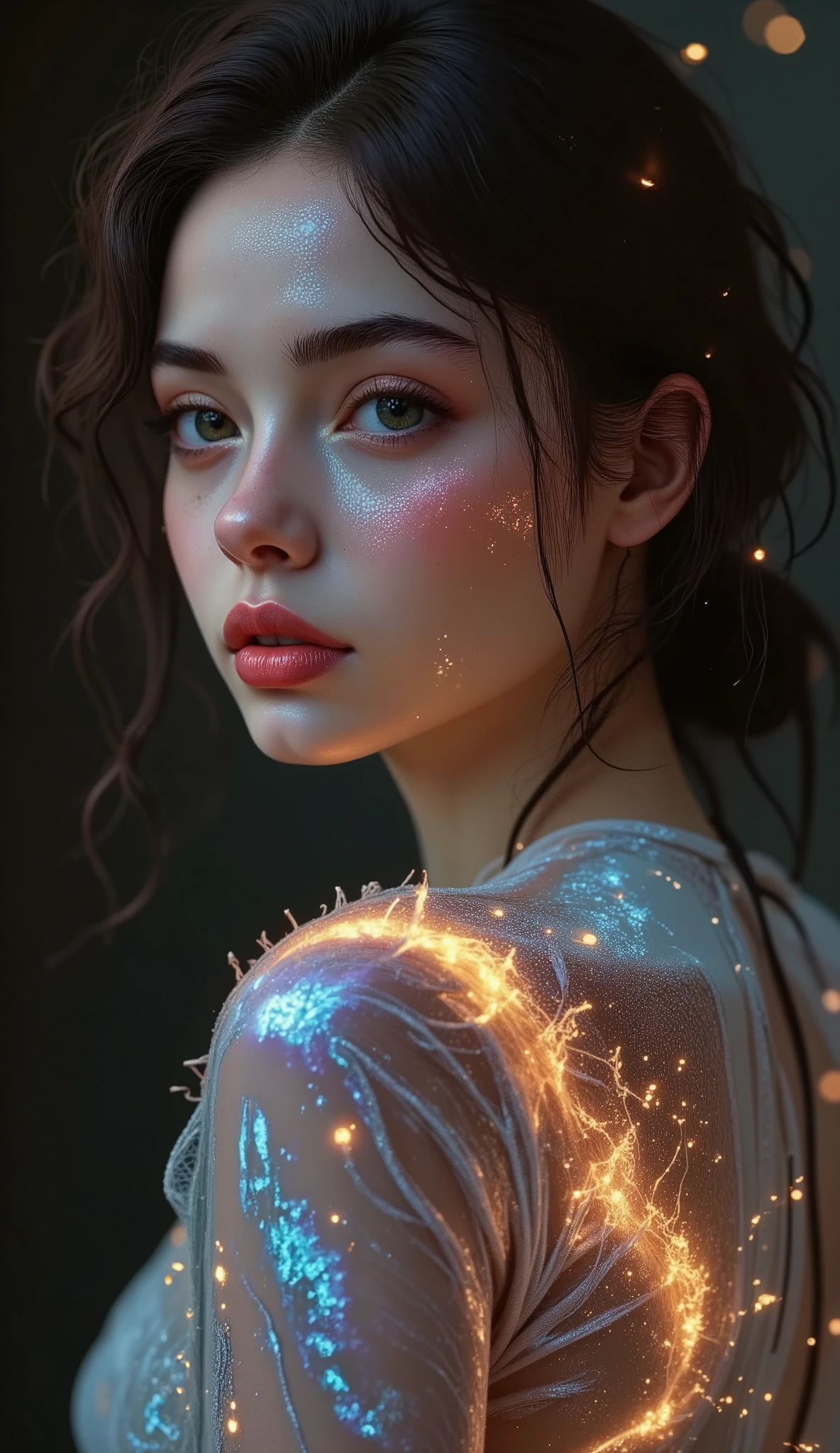 a highly detailed and realistic illustration of a woman with a perfect body, hyper-sensual curves, beautiful detailed eyes, beautiful detailed lips, extremely detailed eyes and face, long eyelashes, elegant pose, chiaroscuro lighting, strong contrast, dark moody colors, cinematic atmosphere, inspired by the art of hajime sorayama, (best quality,4k,8k,highres,masterpiece:1.2),ultra-detailed,(realistic,photorealistic,photo-realistic:1.37)