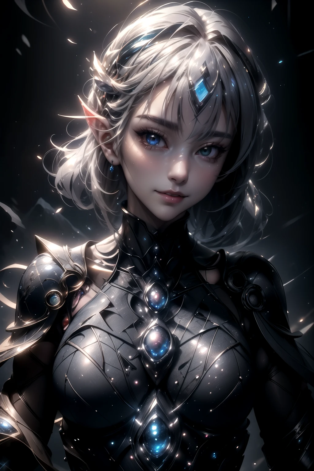 (ultra Realistic) , (illustration), (Enhance resolution), (8k), ( Extremely Detailed), ( detailed face ), Slim Body, in the dark , deep shadow, low profile, pureerosfaceace_v1, Happy smile, Winter, Mountain