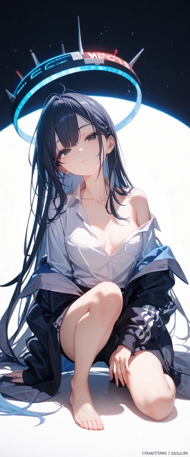 Completely naked、Small breasts、With a