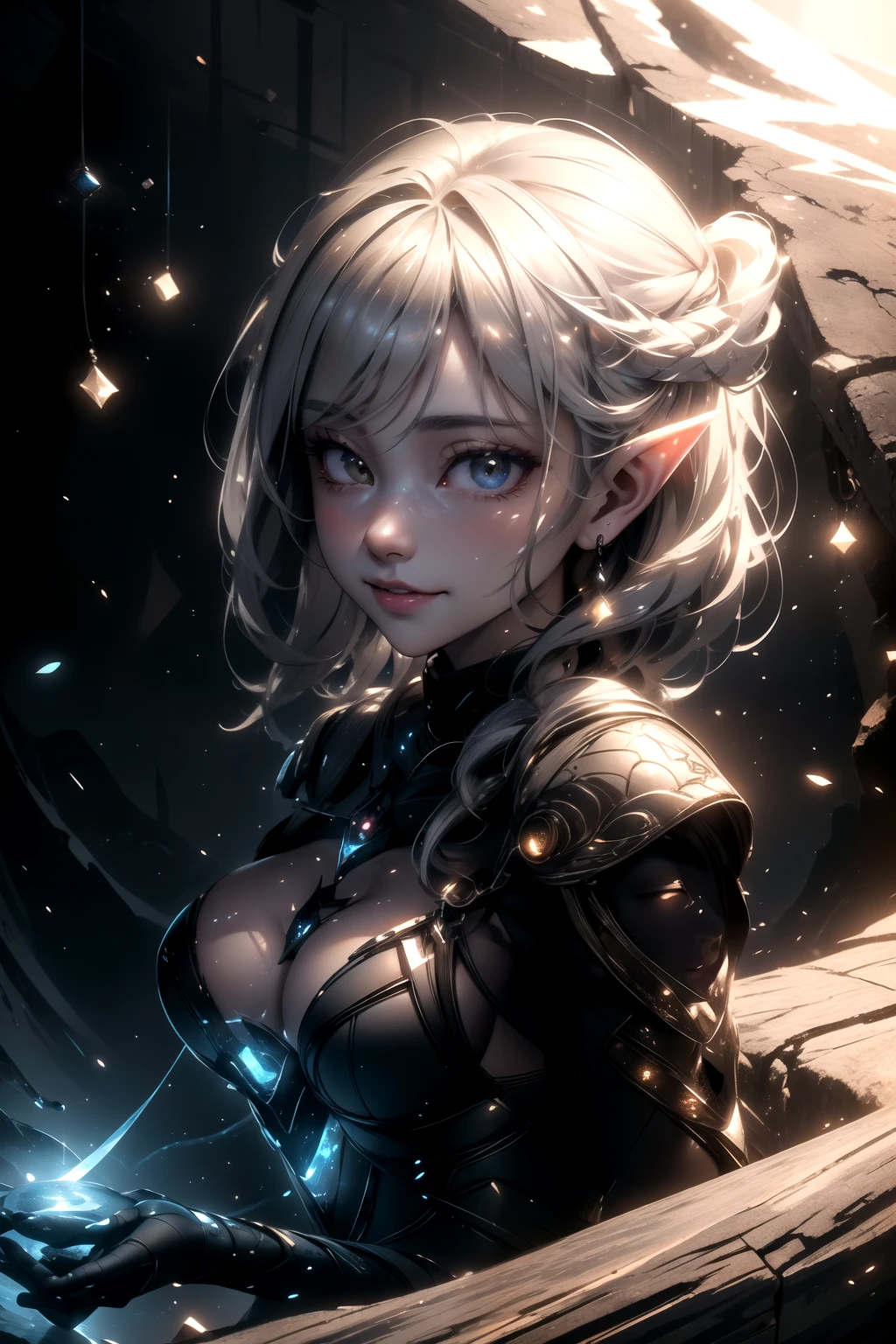 (ultra Realistic) , (illustration), (Enhance resolution), (8k), ( Extremely Detailed), ( detailed face ), Slim Body, in the dark , deep shadow, low profile, pureerosfaceace_v1, Happy smile, Winter, Mountain
