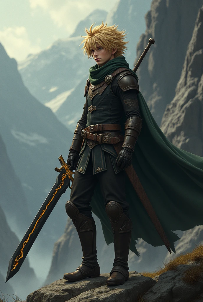 A full-bodied, blond man with short white hair, blue eyes, tall, strong, is wearing black clothes. Black pants, black leather boot, black leather jacket, black shirt, on his back is a bow and several arrows, is in a forest. ultra realistic image, 8k uhd, dslr, soft_lighting, best_quality, Fujifilm_XT3, high_resolution, shot on a Canon EOS R5, F/2.8, HDR, ray tracing, bloom, ambient_oscillation, godrays, sun flare,masterpiece, best quality, intricate, tone map, high detail, artstation, concept art, smooth, sharp focus, realism (highly detailed background: 1.0)