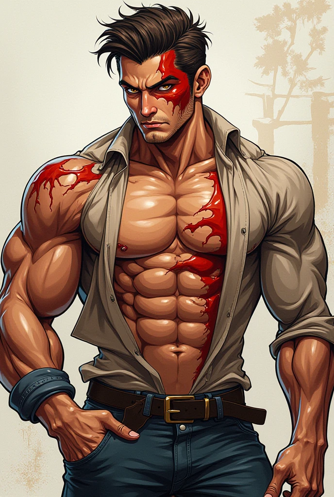 pectorals,male,male focus, forest,rain, chest tattoo, open open clothes, blood on face, gun on hand,
<lora:Bara-10:0.55>,<lora:chris:0.8>,<lora:pyramid head:0.5>,<lora: <lora:priapus:0.5>