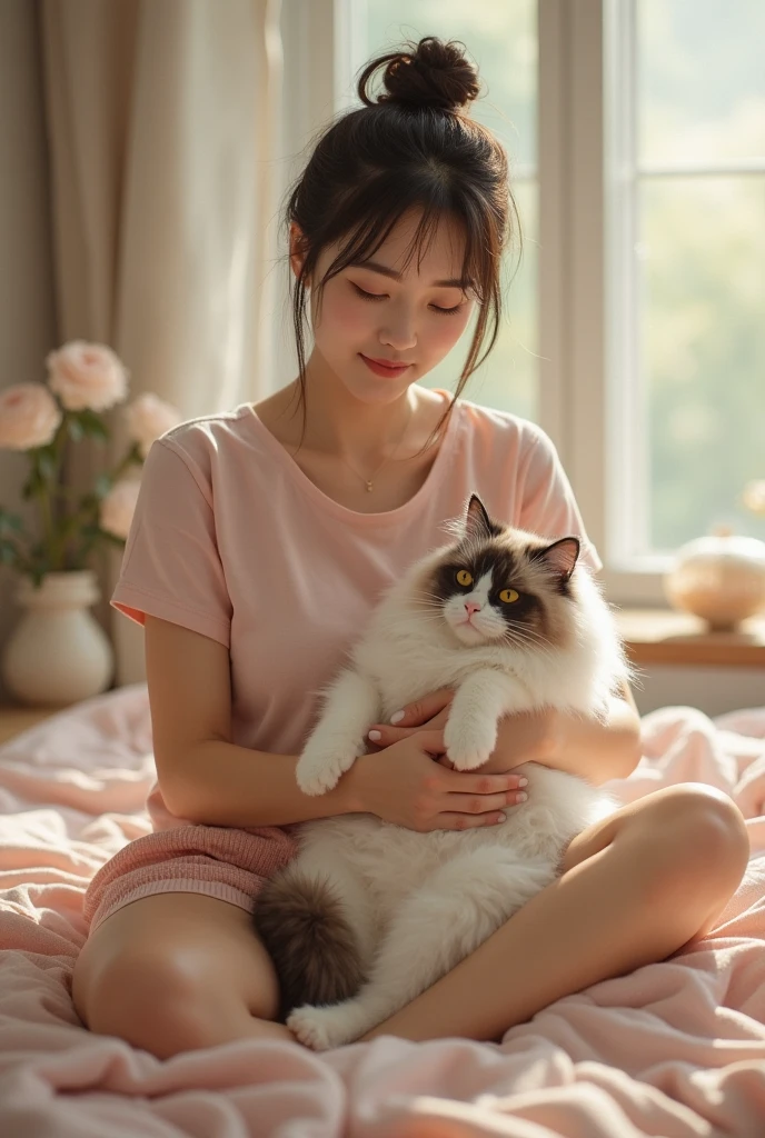 kawaii style plush toy cat sitting