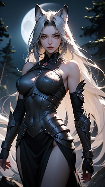 In the middle of forest plane there is beatiful undead ghost female who dance under the stary night sky, she have beatiful face, long silver hair with pink highlights her eyes is emerald green red lipsick and smoky eyes make up, her naked tattooed body cover only with black transparent spider web vail, (ultra high quality fantasy art, dark fantasy style, masterpiece, ultra high quality character design, 8k quality anime art, realistic anime art, top quality wallpaper illustration, detailed ultra high quality accurate face, high quality design and accurate physic)