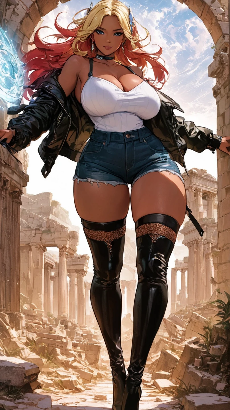 score_9, score_8_up, score_8, score_7_up, score_7, score_6_up, score_6, score_5_up, Score_5_up, freyna, short hair , voluptuous, big breasts, big ass, thick thighs, cameltoe, standing