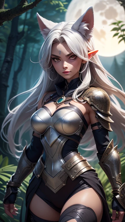 (masterpiece, best quality) WOWTyrande, 1girl, solo, long hair, breasts, looking at viewer, blue eyes, jewelry, pointy ears, upper body, earrings, armor, lips, glowing, colored skin, elf, glowing eyes vol