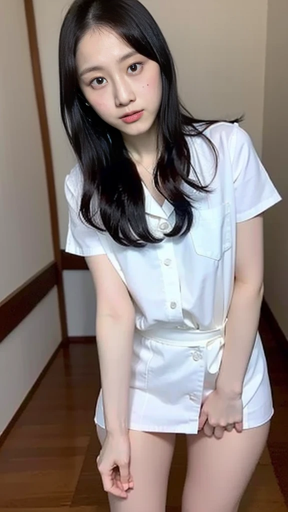 A girl showing her 
