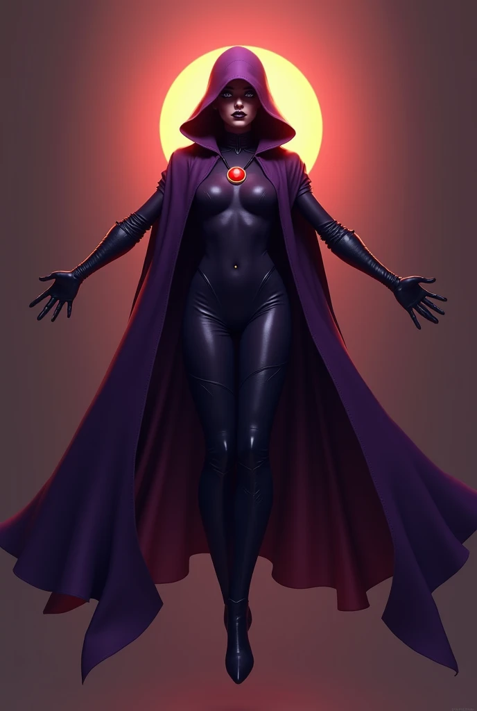 Bree Olson : The evil nun, Demon horn on the head, Demon wings in the back , an evil red glow emanating from her, His hands preparing a glowing sphere of purple energy, diabolique, insidieux, Context of the Satanic Church