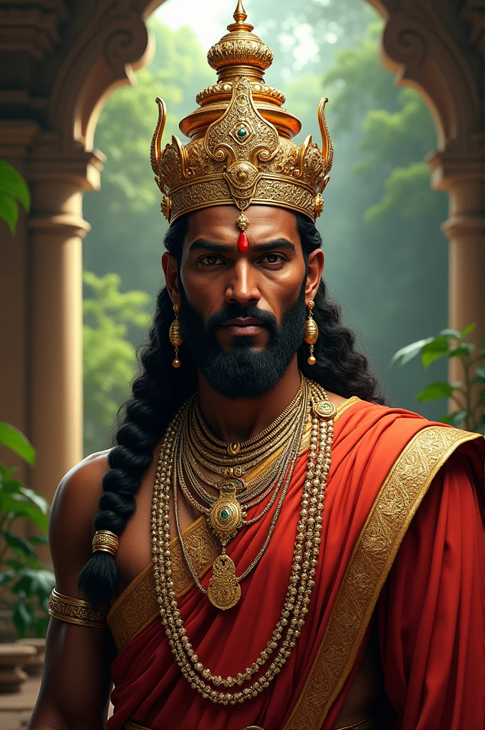 हानुमार सर पर मुकुट 