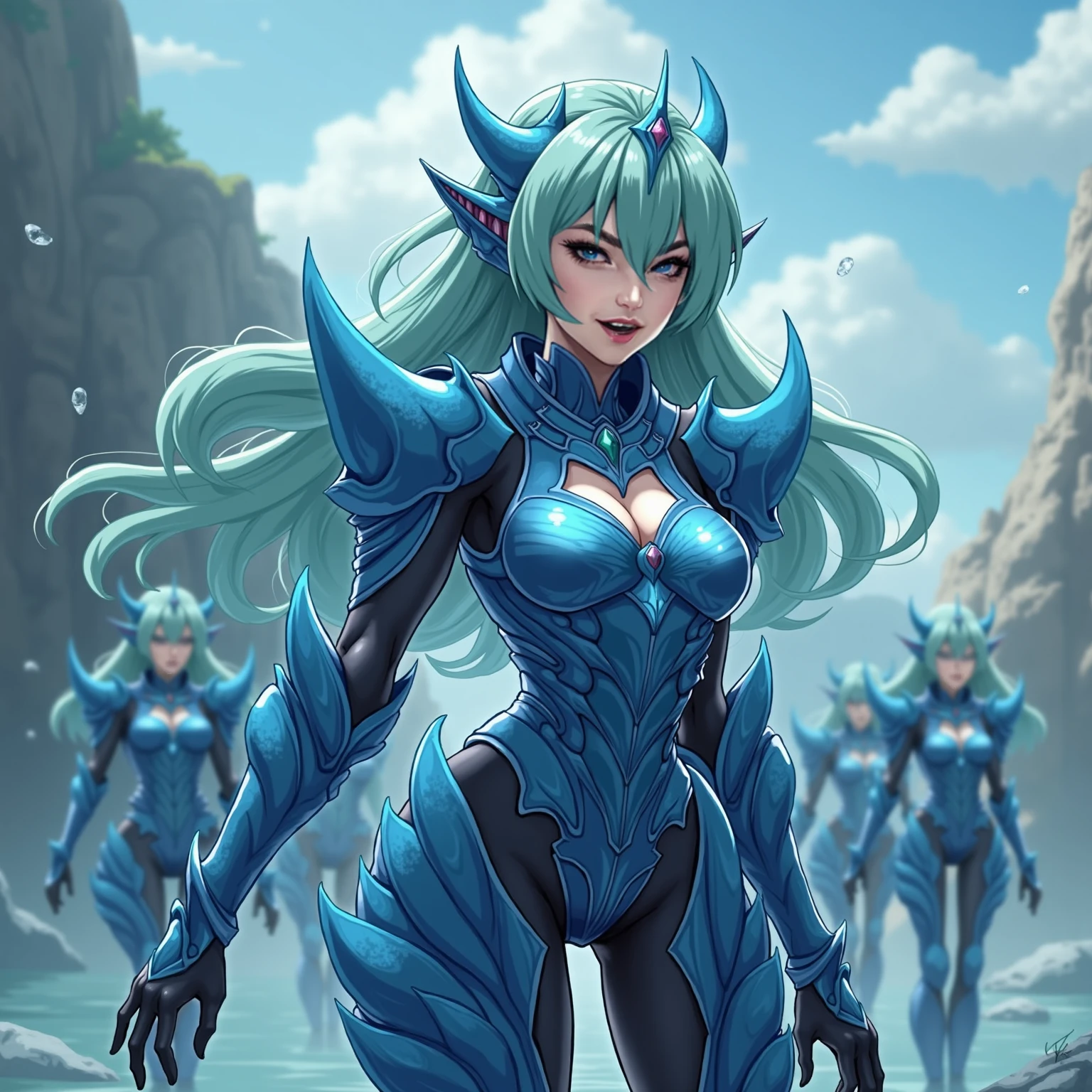 (Masterpiece:1.4), (best quality:1.2), <lyco:Baron_NashorAndRift_Herald-000016:1.0>, baron nashor, 1girl, rock, mountain, river setting, water, malicious, shrunken trees, (giantess,GTS,looming:1.4), <lora:GTSv5:1>
