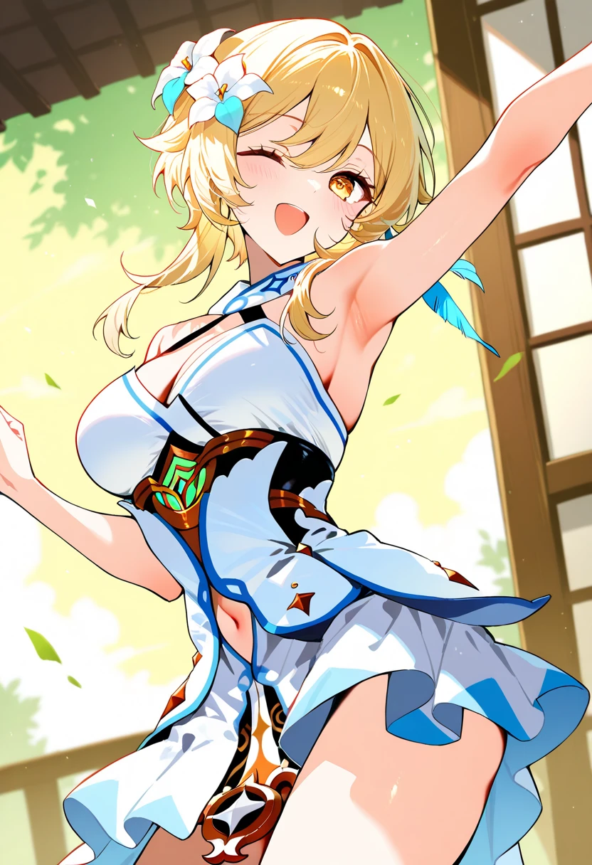 (super fine illustration:1.2),(masterpiece, 8k), (best quality, high quality:1.4), perfect anatomy, hyper detailed, ultra detailed,masterpiece background,beautiful detailed background, v8k wallpaper,perfect design,award-winning art,atmospheric,
BREAK, 1 beautiful girl, girl, (cute:1.5),(Little:0.5),(cute:2.0),(change:2.0),(12 year old girl),(big breasts:1.65),(chin hair,blonde,blue bow,green eyes,Eyebrows visible through the hair,side lock,long hair with bangs parted, hair flower, hair ornaments, big ribbon in hair, curly hair, ponytail:1.6),:he, white feathers, one thin white wing, Ang he wings, spread your wings, shining wings),pit \black},glowing skin, beautiful skin, Shining beautiful skin, open your mouth, bashful smile, alone, tooth, upper teeth,(long eyheashes, double eyheids:1.2),alone, glowing skin, beautiful skin, Shining beautiful skin,(highest quality face),(highest quality shining eyes,
BREAK
hey rassyai!!,(yakitori,kusiage),looks delicious,grill the meat
BREAK
(big tits,naked apron,open_clothes,pale skin),cleavage,mole on breast,collarbone,beautiful short hair,head dress,(shiny eyes),joshi_ryoku 20000, solo focus,starry night,japanese yatai,depth of field,standing,leaning forward,smile
BREAK,wakame,wakame,wakame,(dynamic pose,from front:1.5)
BREAK,(Blurry background:1.3),(absurderes, hight resolution, Super Detail Art),cel shading,Clear Color, Lonely optical effect, Beautiful pictures, Bright glow, mystic atmosphere,(Close-up of girl:1.1), Mystical light particle effect,manga influence, clean line drawings,