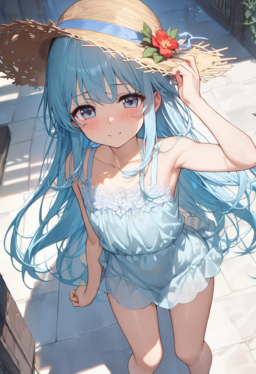 masterpiece, best quality, extremely detailed, (illustration, official art:1.1), 1 girl ,(((( light blue long hair)))), light blue hair, ,10 years old, long hair ((blush)) , cute face, big eyes, masterpiece, best quality,(((((a very delicate and beautiful girl))))),Amazing,beautiful detailed eyes,blunt bangs((((little delicate girl)))),tareme(true beautiful:1.2), sense of depth,dynamic angle,,,, affectionate smile, (true beautiful:1.2),,(tiny 1girl model:1.2),)(flat chest)), ((masterpiece, best quality, extremely detailed, absurdres)),,looking at viewer,((small breasts)),beautiful jpn-girl, (best quality:1.2)solo, Cinematic Light、【emblem:Irridescent color 】、magical,masterpiece, best quality, extremely detailed, anime , (1 girl), colorful, pastel color, blushing, absurdres, absolutely resolution, highres, texture, (masterpiece: 1.5), (best quality:1.5), magical,masterpiece, best quality, extremely detailed, anime , (1 girl), colorful, pastel color,, absurdres, absolutely resolution, highres, texture, (masterpiece: 1.5), (best quality:1.5), anime girl with blue hair and white dress standing on beach, anime style 4 k, anime style. 8k, cute anime waifu in a nice dress,  in dress, beautiful anime girl, anime art wallpaper 8 k, anime wallpaper 4k, anime wallpaper 4 k, beautiful anime, 4k anime wallpaper, smooth anime cg art, anime art wallpaper 4 k((masterpiece best quality:1.2)) ,