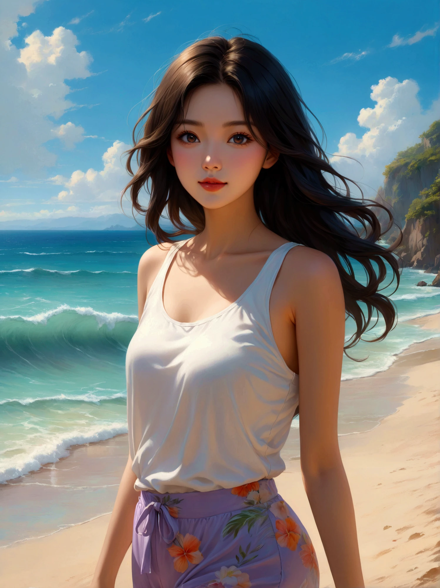 AS-Adult,beach sand background,See-through installation,Korean style makeup beauty leg beauty skin beauty skin beauty skin OL --auto