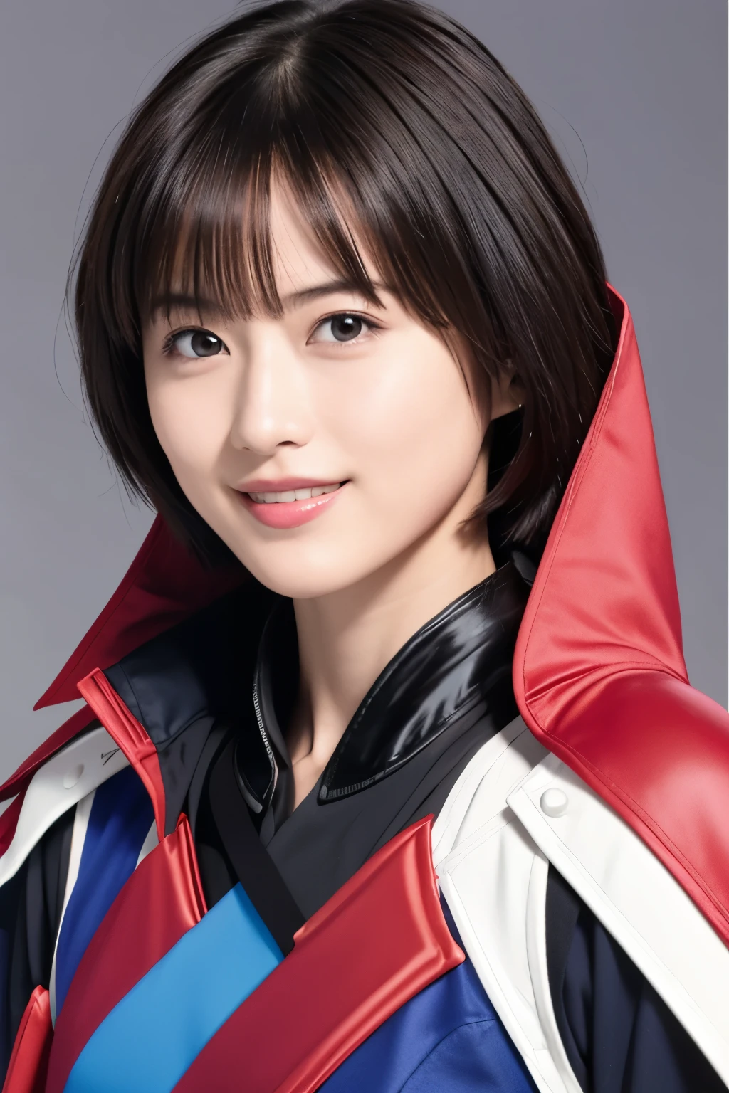 349 (20 year old woman and 20 year old man),( short hair), ( HD), (smile), (Gatchaman's combat uniform), ( abs) , (Cape)