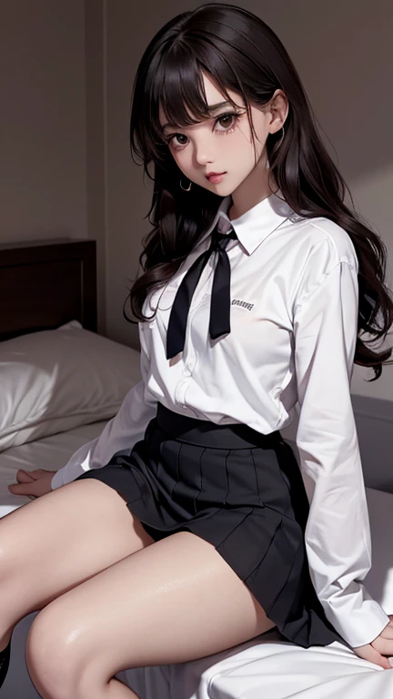 1girl,ultra detailed 8k cg, masterpieces, best quality,pureerosface_v1,black hair,jk,black pantyhose,loafers, plaid skirt, black_footwear,school uniform,looking at viewer,class,day <lora:hsod:0.4> <lora:jk uniform:0.2>